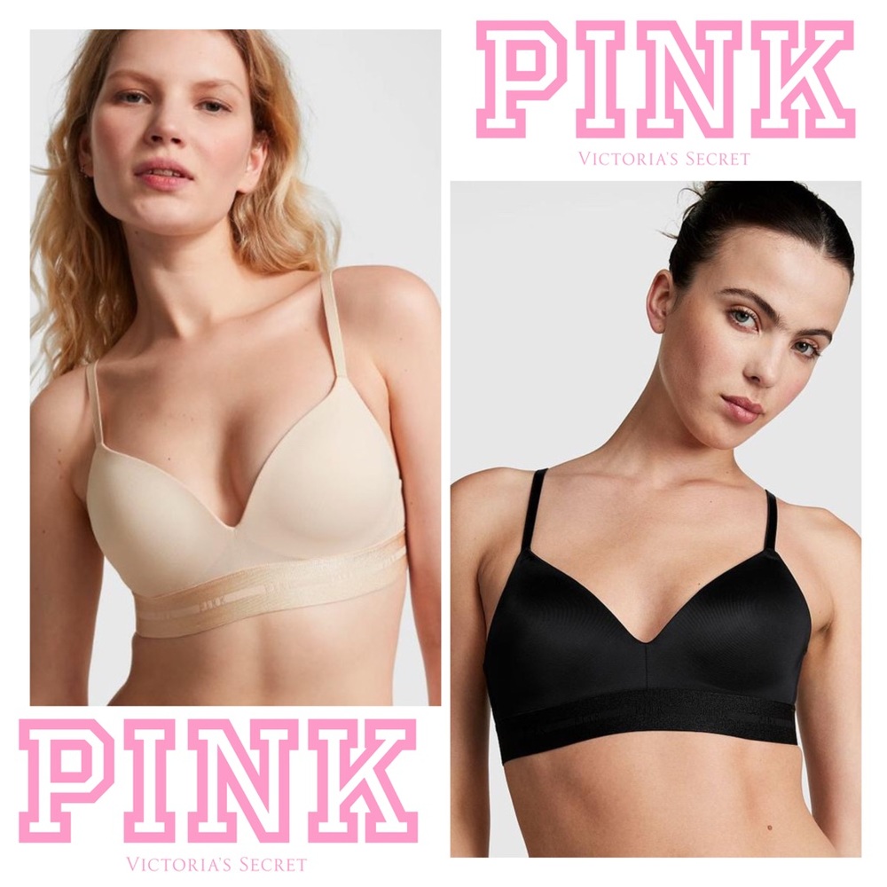 3 Victoria’s Secret Wear Everywhere Wireless Push-up Bras and 2 Panties